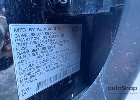 2018 Audi Q7 Premium Plus из США, поврежденный, VIN WA1LAAF75JD051504